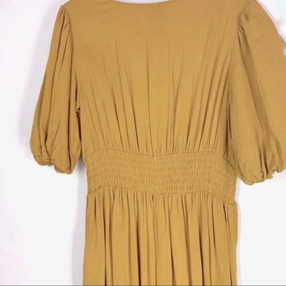 Wild Fable Target Mustard Smocked Waist Jumper Short Sleeve L - Picture 4 of 5